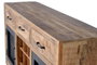 GINER Y COLOMER - Aparador Buffet Industriel 3 Tiroirs et 2 Portes en Bois de Mango avec Pieds Métal et Roulettes - Couleur Naturel